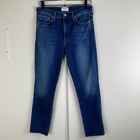 AGOLDE Sophie Crop Jeans Size 30 Claremont Blue Stretch Denim - Picture 8 of 15